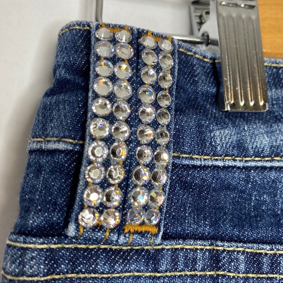 Bebe Rhinestone Y2K Low Rise Jeans Sz 27 - Picture 7 of 9